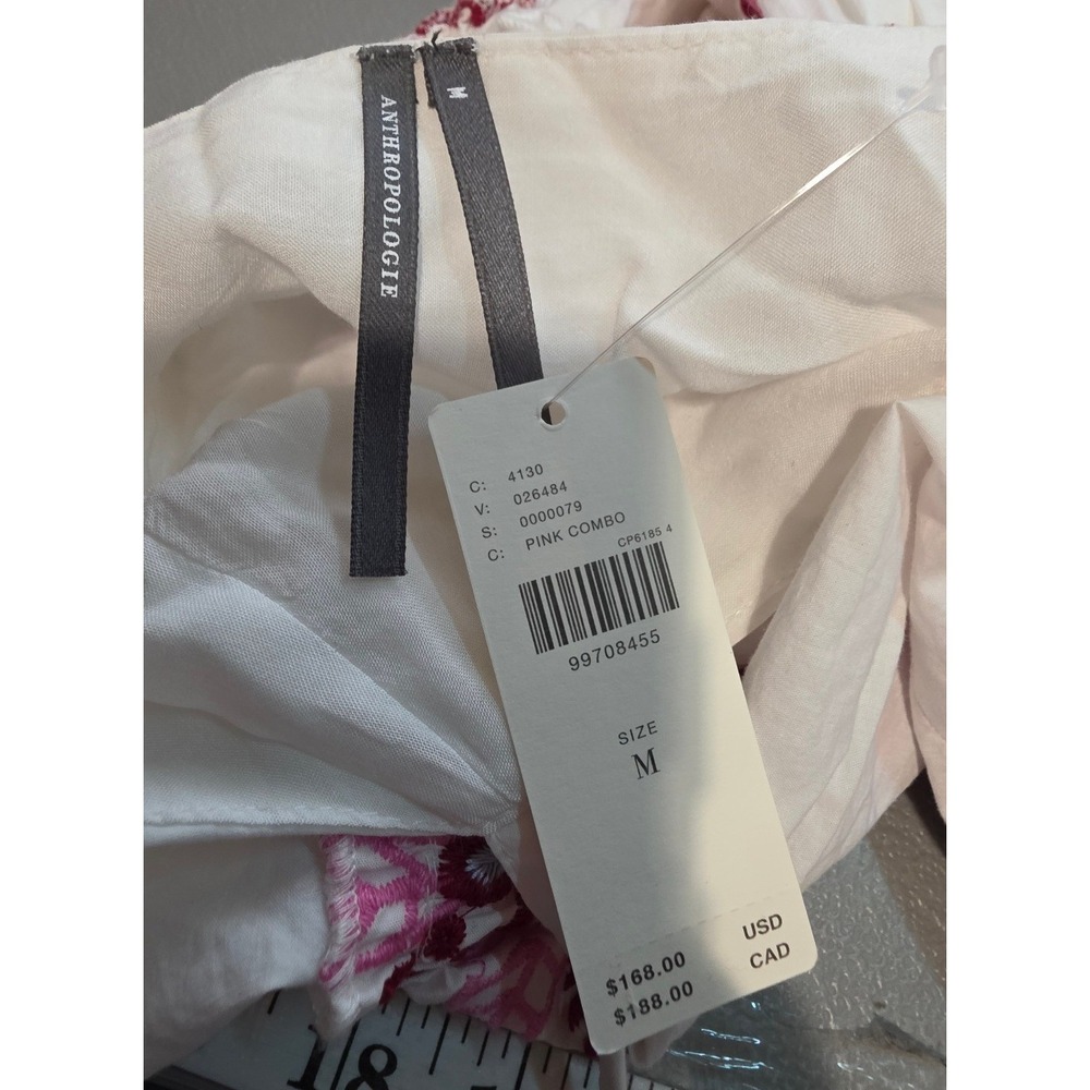 Anthropologie M Embroidered Sleeveless Babydoll Mini Dress NWT Small Flaw - Picture 13 of 16